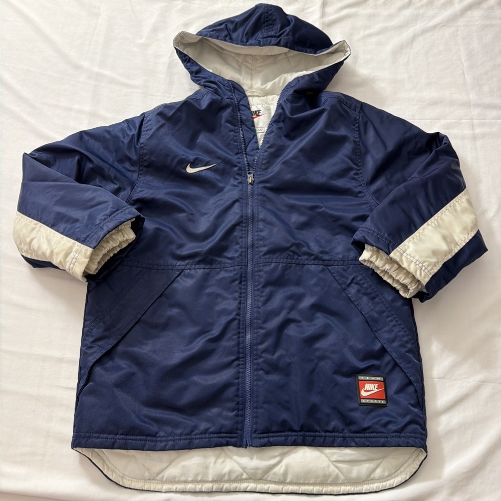Nike Girl's‎ Hooded Track Warm Up Jacket w/Tailed Size Medium 10-12 zipper Broke